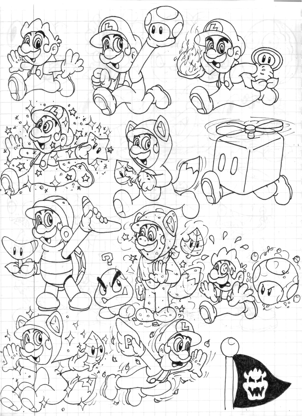 Coloriage Mario 3d Land Coloriage Mario 3d World