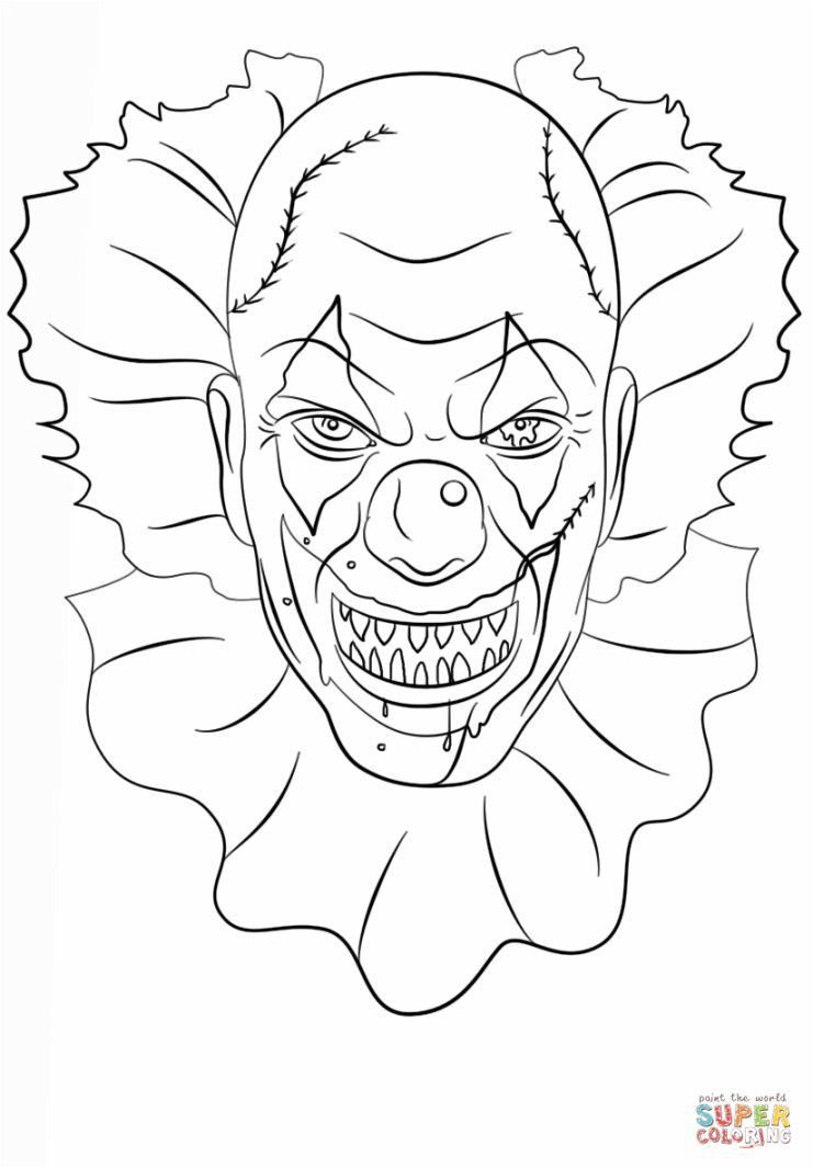 Coloriage Masque Clown Tueur Clown Tueur Dessin A Imprimer