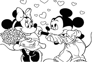 Coloriage Mickey Et Minnie Amoureux Image Coloriage