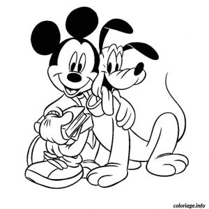 Coloriage Mickey Imprimer Gratuit Coloriage Mickey Et Pluto Jecolorie