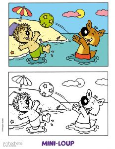 Coloriage Mini Loup Gratuit Coloriages Coloriage De Mini Loup à La Plage Fr