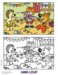 Coloriage Mini Loup Gratuit Coloriages La Fête De Mini Loup Fr Hellokids