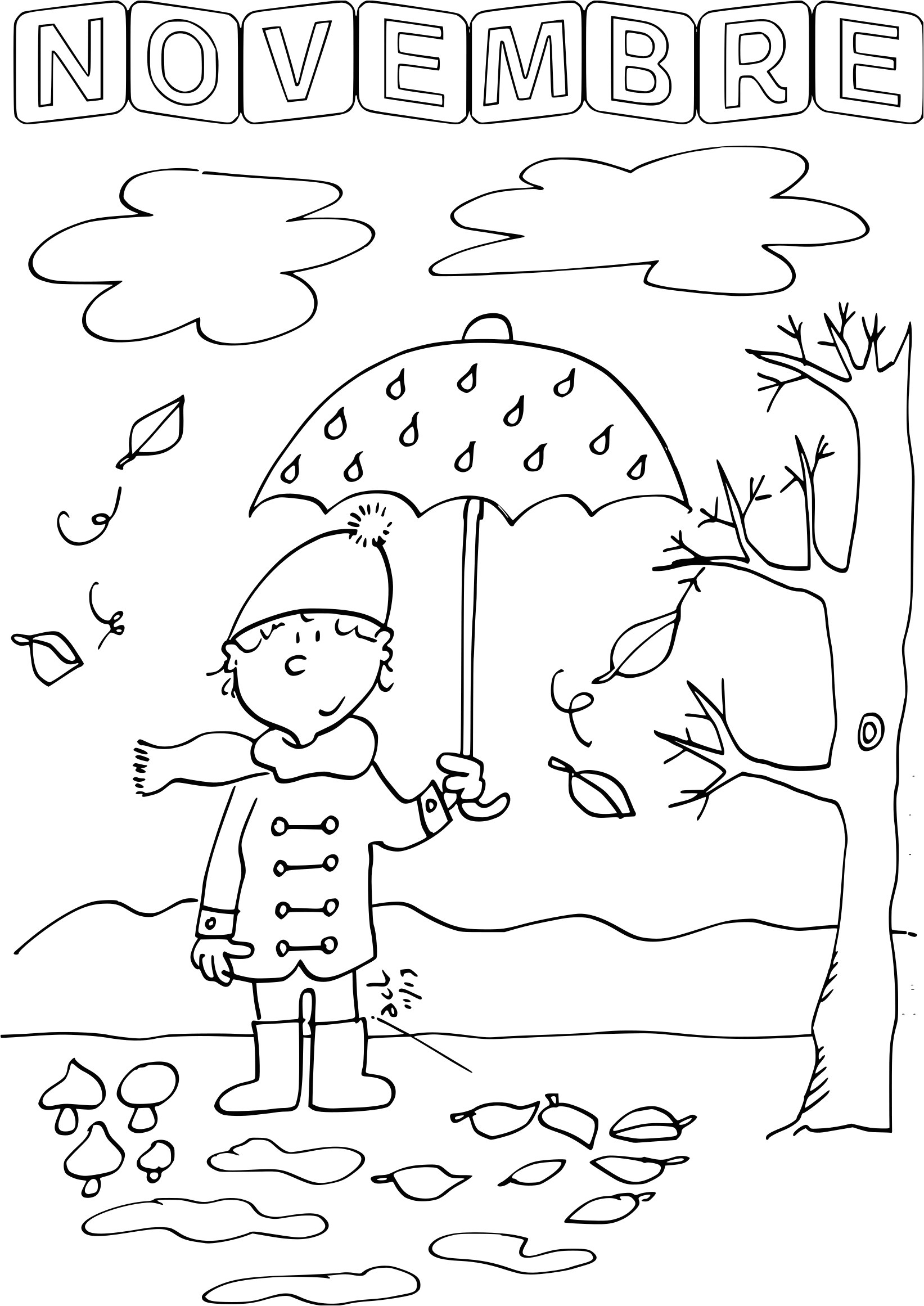 Coloriage Mois De Novembre Coloriage Novembre à Imprimer