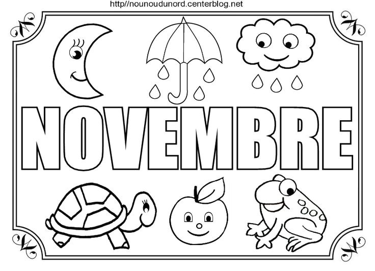 Coloriage Mois De Novembre Mois De Novembre à Colorier à Gommettes