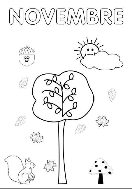 Coloriage Mois De Novembre Pin Coloriage Mois Novembre On Pinterest