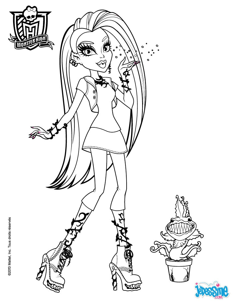Coloriage Monster High En Couleur Coloriages Venus Mcflytrap Et Chewlian Fr Hellokids