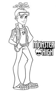Coloriage Monster High Garcon Coloriage A Imprimer Monster High Deuce Gordon Gratuit Et