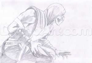 Coloriage Mortal Kombat X Draw Scorpion From Mortal Kombat X Step by Step Drawing