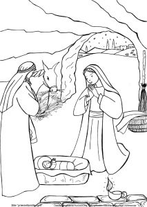 Coloriage Naissance De Jésus Vnd 09 – Naissance De JÉsus Dans Une Étable Dessin