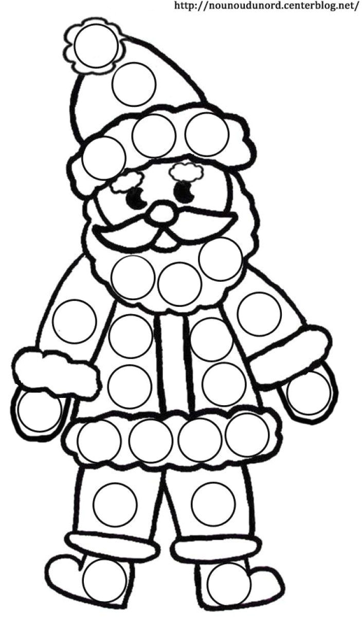 Coloriage Noel En Maternelle Coloriage Père Noël Pour Grosses Gommettes Pdf Fichiers
