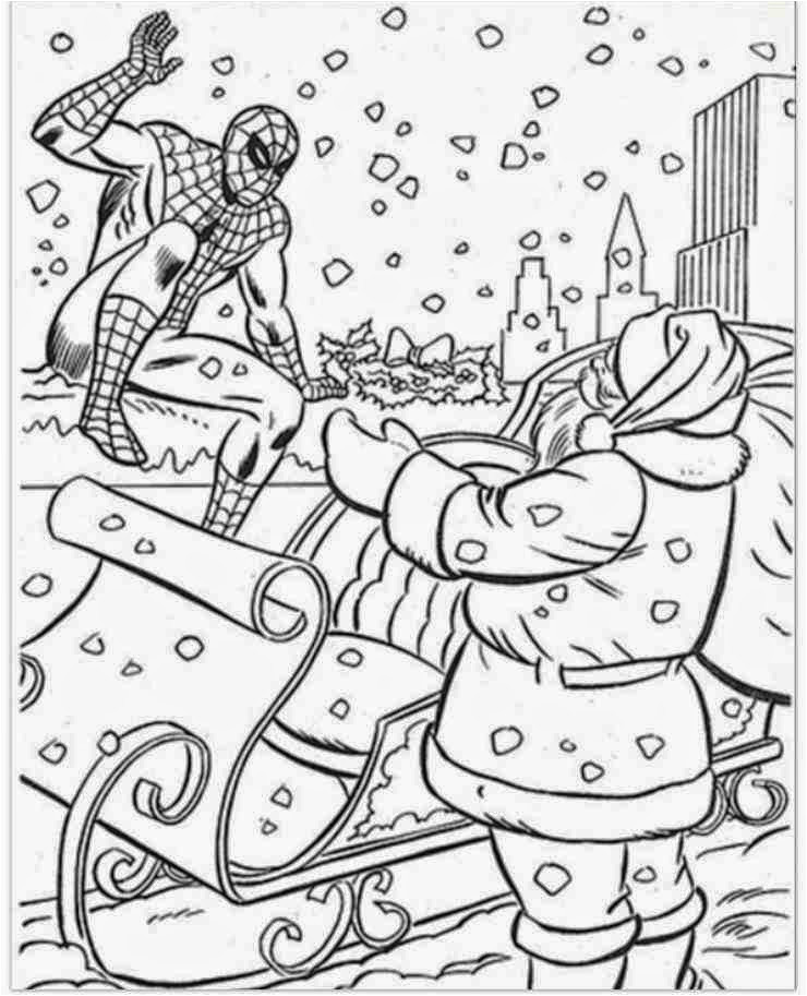 Coloriage Noel Super Heros Coloriage à Imprimer De Noel