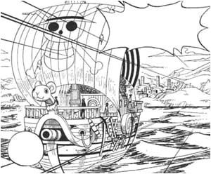 Coloriage One Piece Bateau E Piece La Volonté Du D Navires Pirates