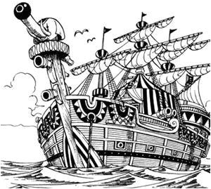 Coloriage One Piece Bateau E Piece Pirate Art 31 Bateau Baggy Le Clown Bateau