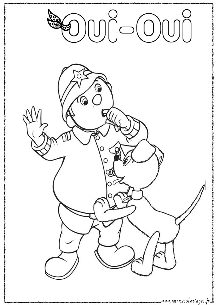 Coloriage Oui Oui Et Zim Coloriages Oui Oui Monsieur Le Gendarme Et Zim Le Chien