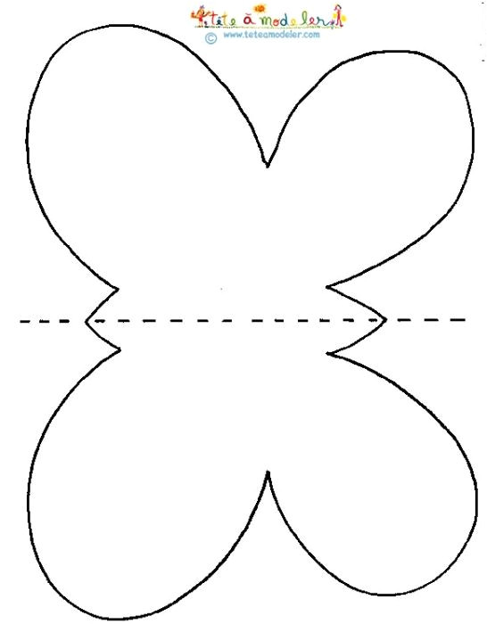 Coloriage Papillon Et Fleur Mod¨le Du Papillon Pour Mobile Bricolage Tªte   Modeler