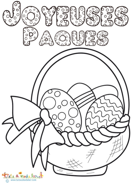 Coloriage Paques Pour Enfants Coloriage Joyeuses Pâques Tête à Modeler