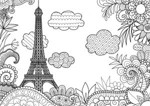 Coloriage Paris A Imprimer Coloriage à Imprimer La tour Eiffel De Paris