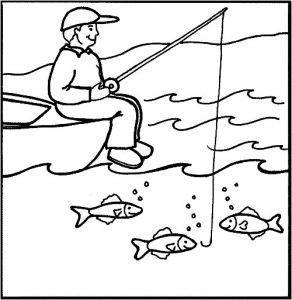 Coloriage Pecheur Imprimer Gratuit Coloriage Pêcheur Et Ligne Dans La Mer Dessin Gratuit à