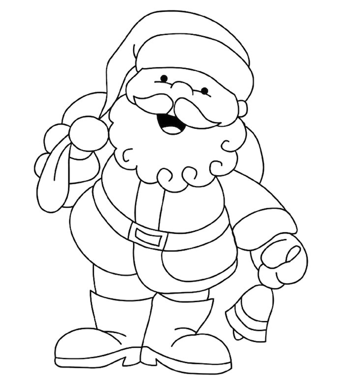 Coloriage Pere Noel Avec son Traineau Imprimer Dessin De No L Facile   Reproduire