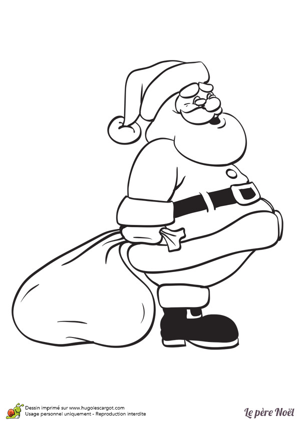 Coloriage Pere Noel Cadeaux Dessin   Colorier Du P¨re No L Qui Fait Une Petite Pause