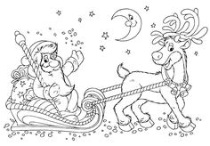 Coloriage Pere Noel Rennes Traineau Dessin De Traineau Rennes Pere Noel Coloriage