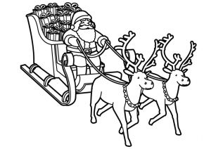 Coloriage Pere Noel Rennes Traineau Dessin Pere Noel Avec Traineau Gratuit My