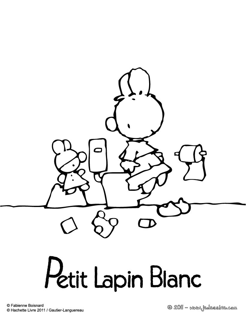 Coloriage Petit Lapin Blanc Coloriages Petit Lapin Blanc à Colorier En Ligne Fr