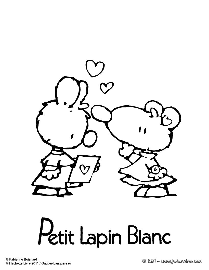 Coloriage Petit Lapin Blanc Coloriages Petit Lapin Blanc à Colorier Gratuitement Fr