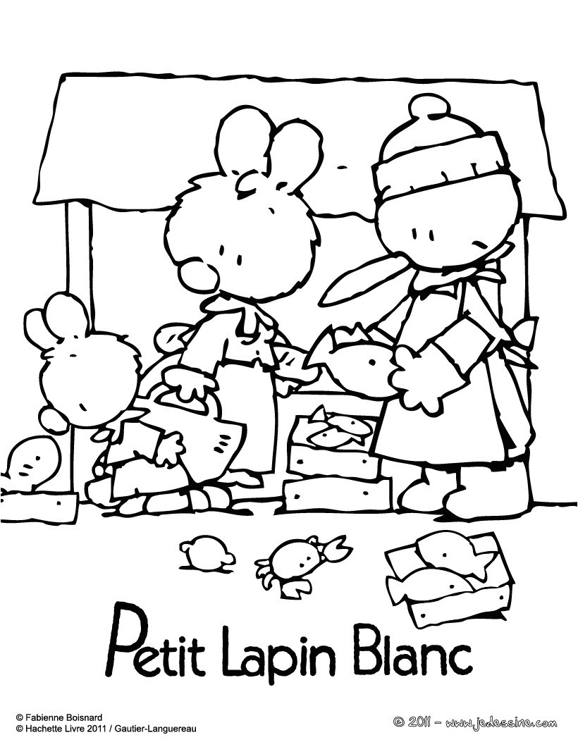 Coloriage Petit Lapin Blanc Coloriages Petit Lapin Blanc Chez Le Poissonnier Fr