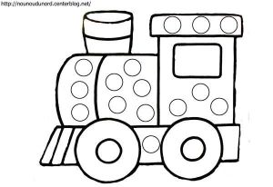 Coloriage Petit Train A Imprimer Coloriage à Gommettes Le Train Dessiné Par Nounoudunord