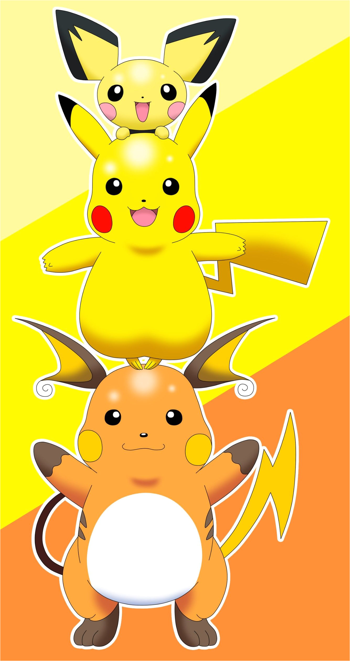 Coloriage Pikachu Et Raichu Pichu Pikachu &amp; Raichu Electric totem Pokemon