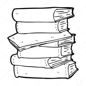 Coloriage Pile De Livre Dessin Animé Pile De Livres — Image Vectorielle