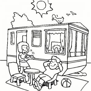 Coloriage Playmobil Camping Car Coloriage Camping Car sous Le soleil Dessin Gratuit à Imprimer