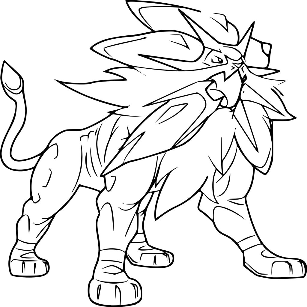 Coloriage Pokemon Legendaire soleil Et Lune Coloriage solgaleo Pokemon Imprimer Avec Coloriage Pokemon
