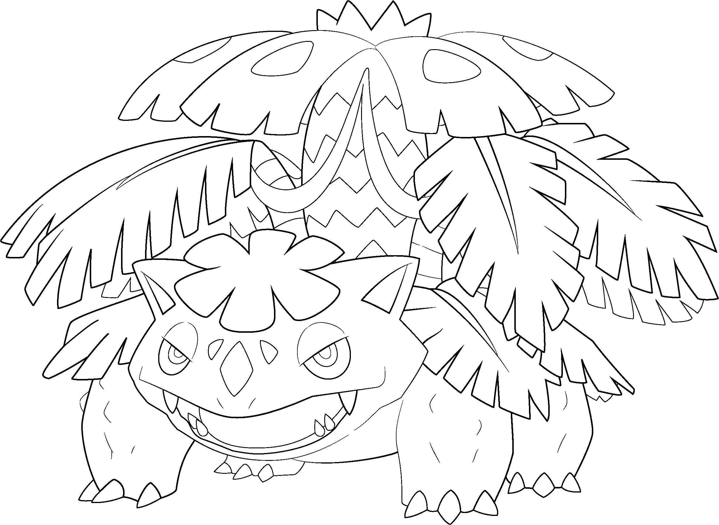 Coloriage Pokemon Mega Evolution Mega Venusaur Line Art by Alcadeas1