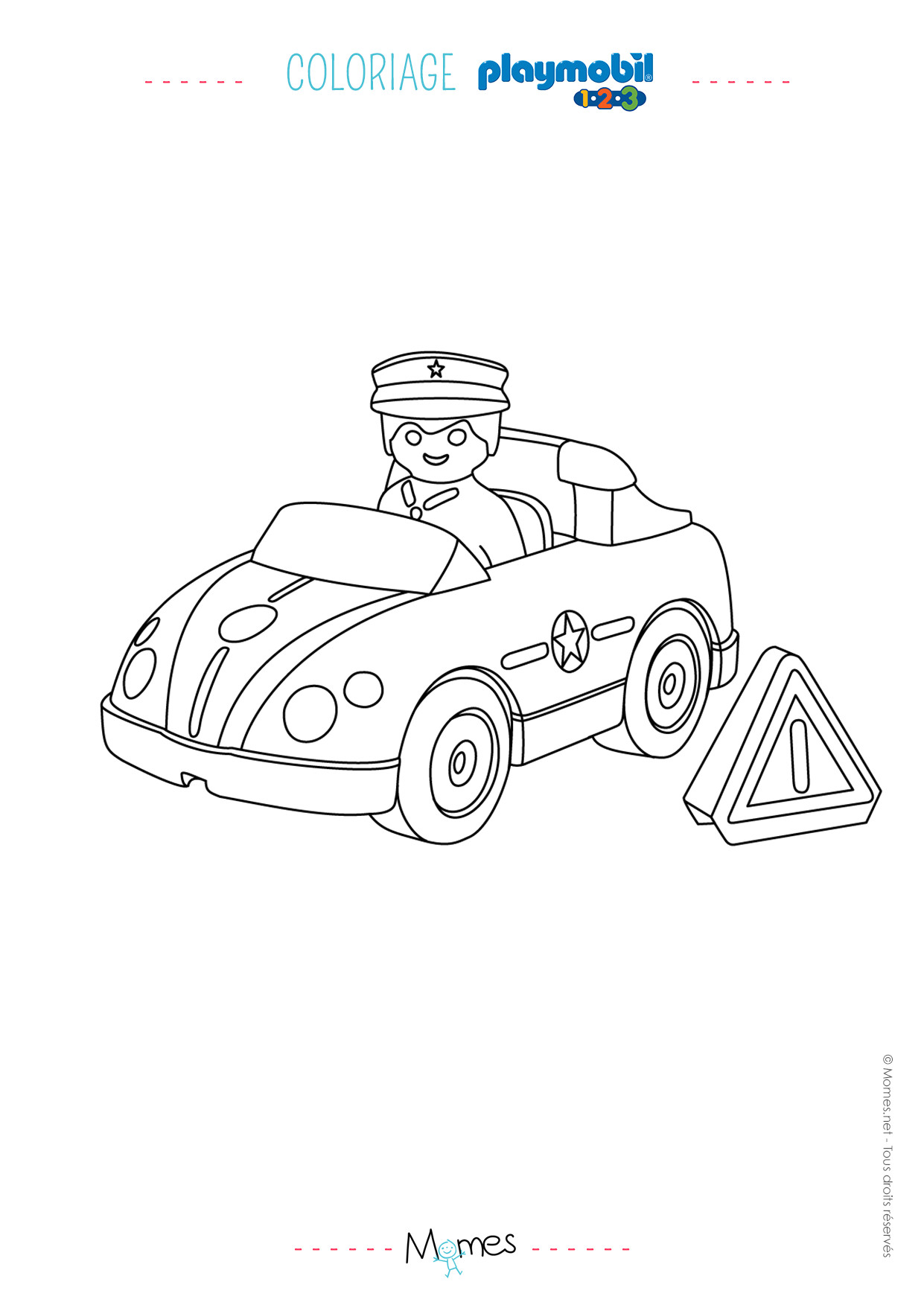 Coloriage Police Imprimer Gratuit Coloriage La Voiture De Police Et Le Policier Playmobil