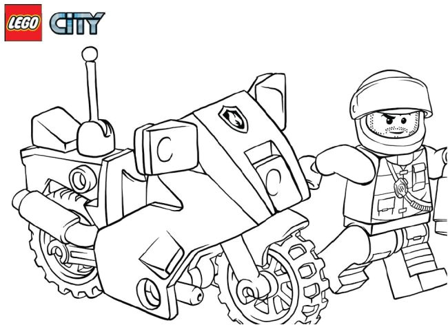 Coloriage Police Imprimer Gratuit Coloriage Lego City Moto De Police En Couleur Dessin