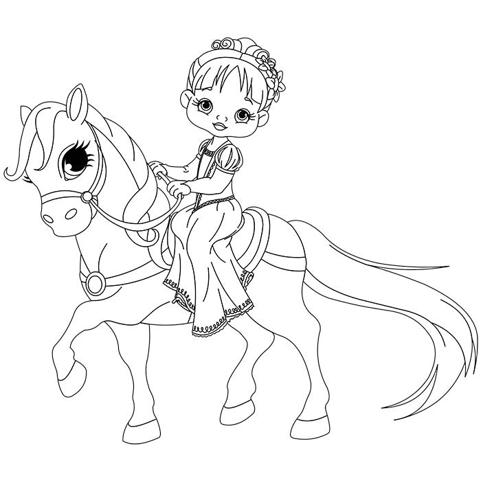 Coloriage Poney Et Cheval Coloriage Princesse à Cheval A Imprimer Gratuit