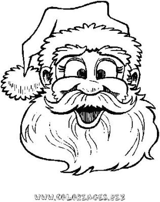 Coloriage Portrait Pere Noel Coloriages Pere Noel En Portrait Page 1 Noel