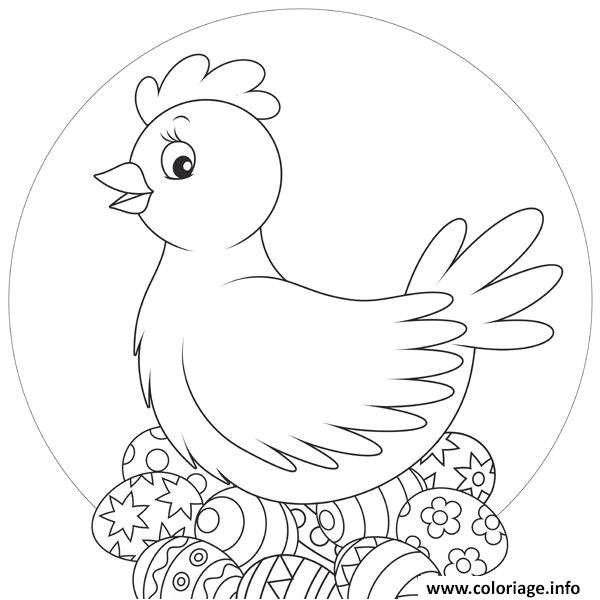 Coloriage Poule De Paques A Imprimer Gratuit Coloriage Oeufs De Poule Pour Paques Jecolorie