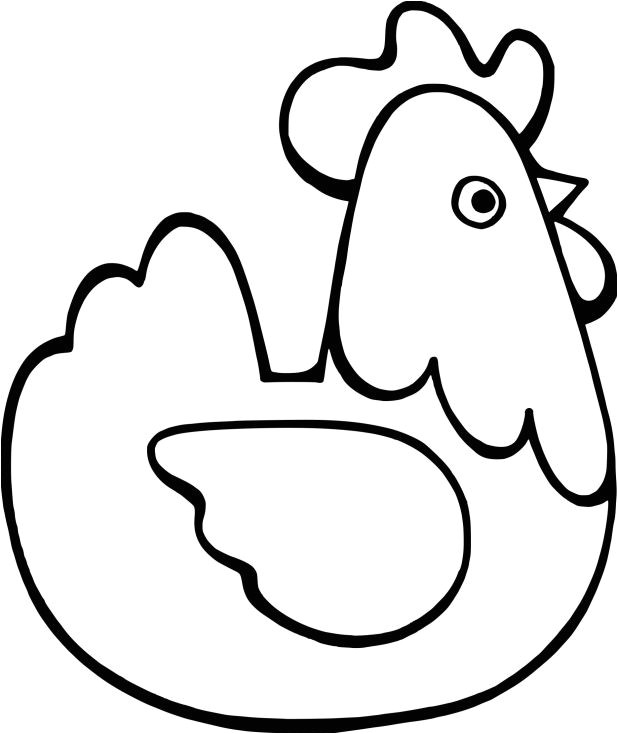 Coloriage Poule Et Poussins Poule Facile