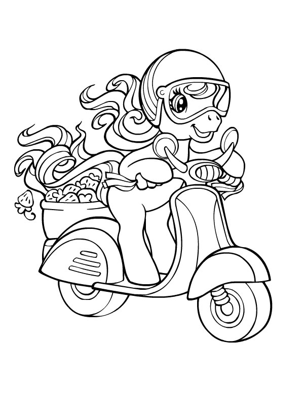 Coloriage Pouliche A Imprimer Coloriage Mon Petit Poney Conduit Une Moto Dessin Gratuit