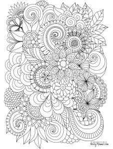 Coloriage Pour Adultes Anti Stress Flowers Abstract Coloring Pages Colouring Adult Detailed