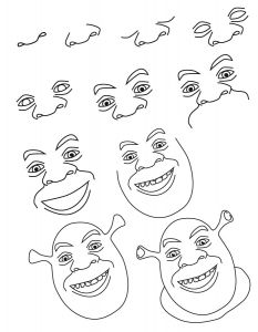 Coloriage Pour Apprendre A Dessiner Dessin Shrek