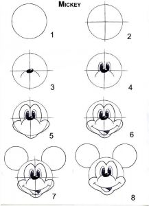 Coloriage Pour Apprendre A Dessiner Drawing Tips Tutorials All Dessiner Mickey Etape Par