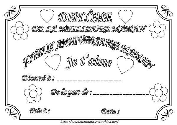 Coloriage Pour L Anniversaire De Maman Diplôme Anniversaire Maman à Colorier Et En Couleur Coloriage Pour L Anniversaire De Maman Diplôme Anniversaire Maman à Colorier Et En Couleur