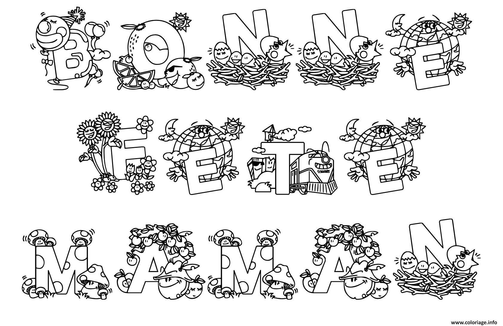 Coloriage Pour La Fête Des Mères A Imprimer Coloriage Bonne Fete Maman Pour La Fete Des Meres Dessin