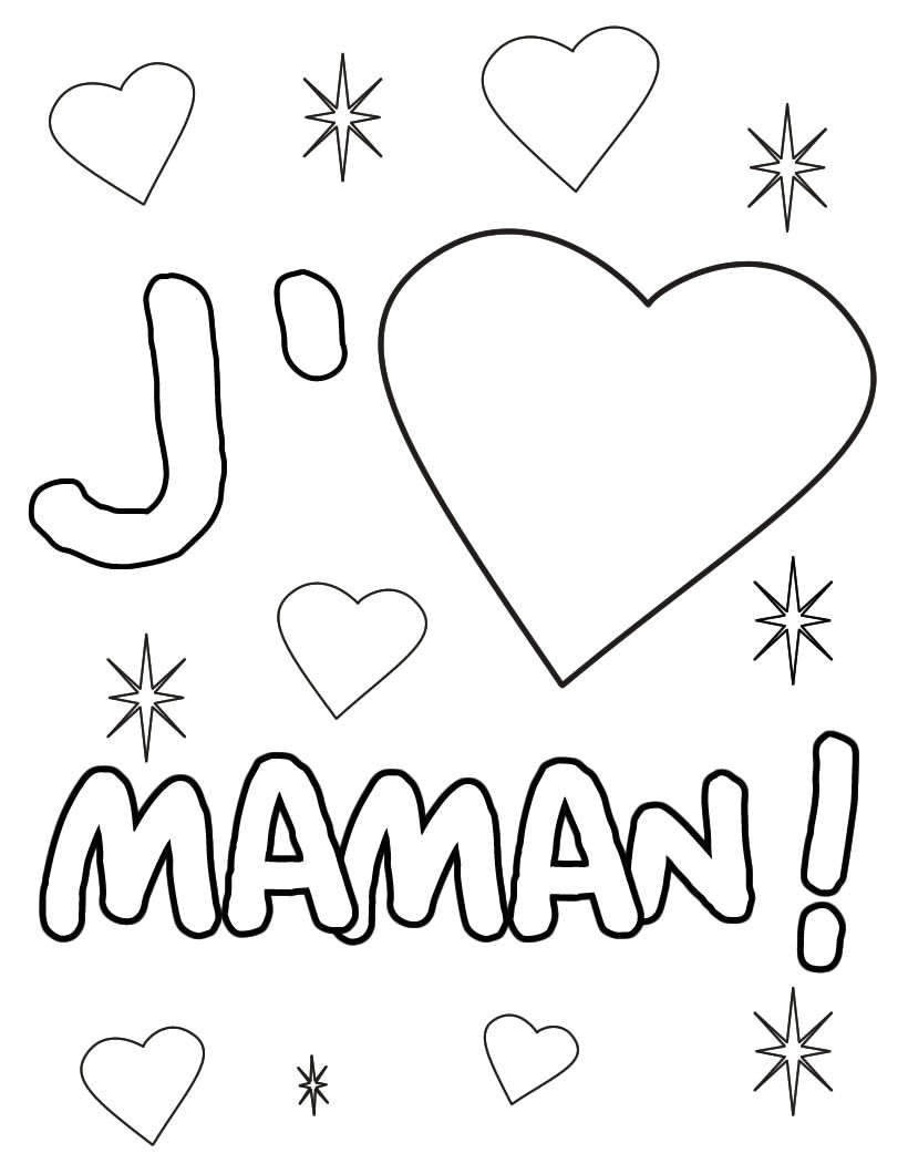 Coloriage Pour La Fête Des Mères A Imprimer Coloriages Coloriage J Aime Maman Fr Hellokids