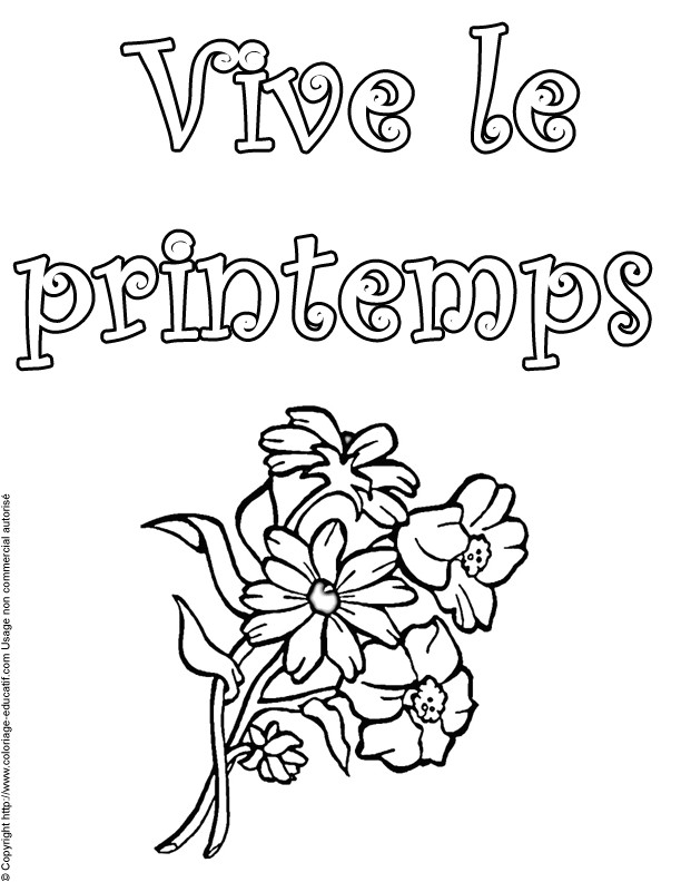 Coloriage Pour Le Printemps Coloriage Coloriage Printemps Gratuit Printemps