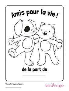 Coloriage Pour Sa Meilleure Amie Coloriage Avec Un Prénom Amis Pour La Vie Chien Et Chat